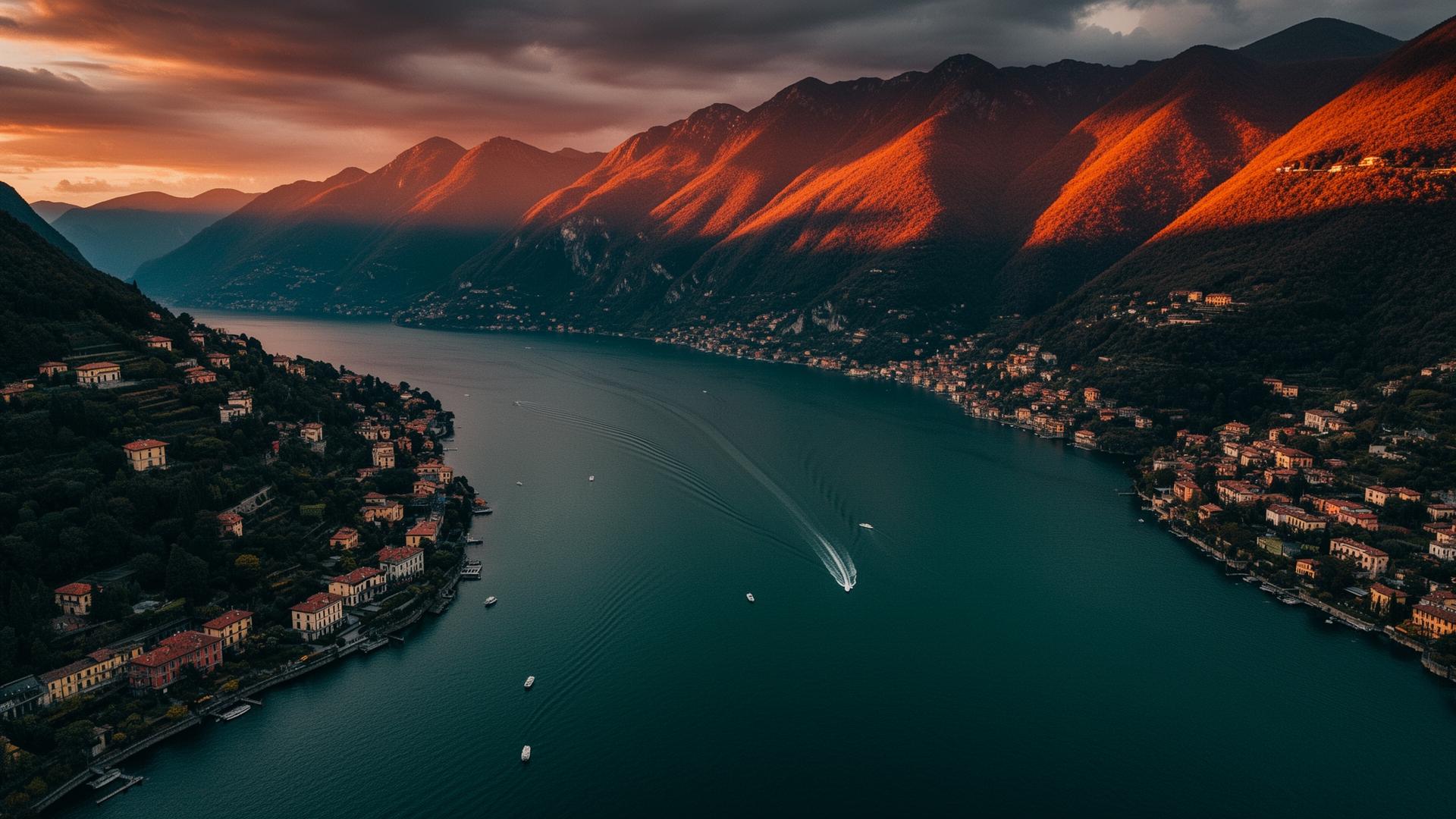 Lago di Como al tramonto